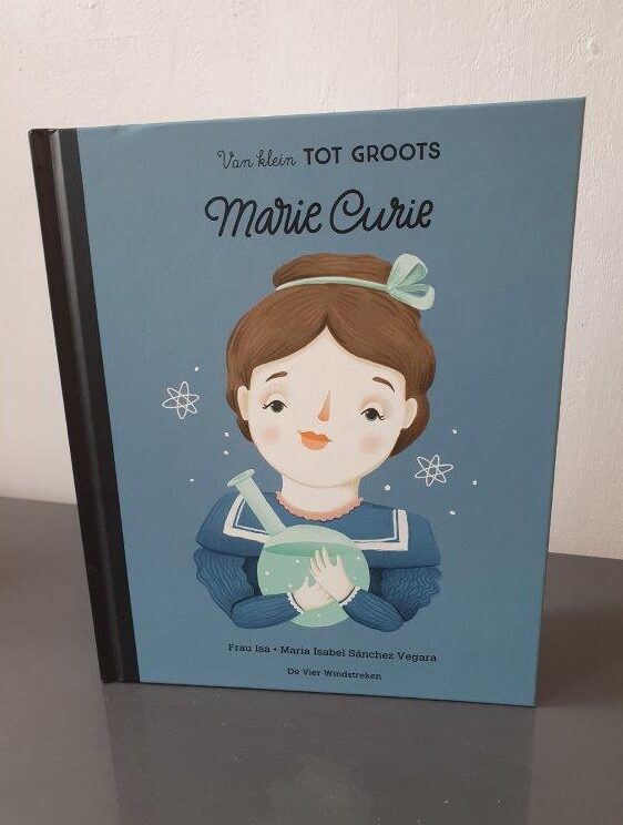 Prentenboek Marie Curie van kleins tot groots voorkant cover omslag kaft