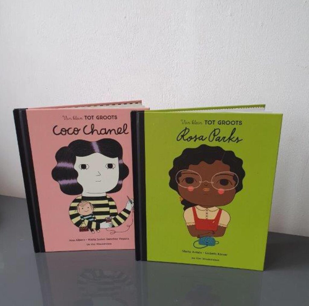 van klein tot groots voorkant cover omslag kaft coco chanel rosa parks