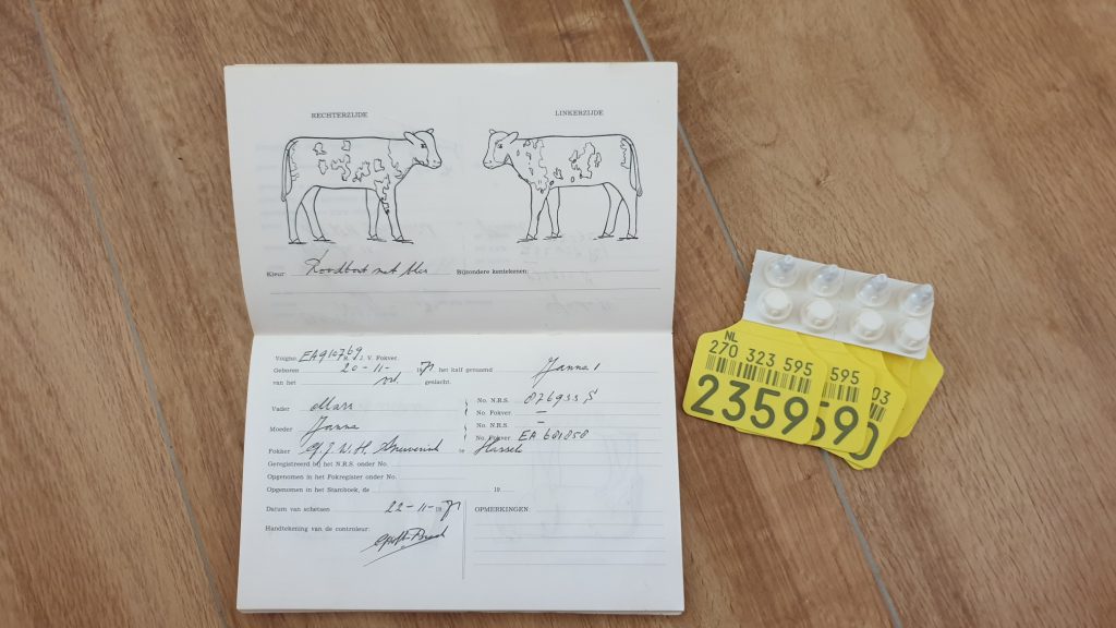 koeien paspoort oormerk en tekenboek