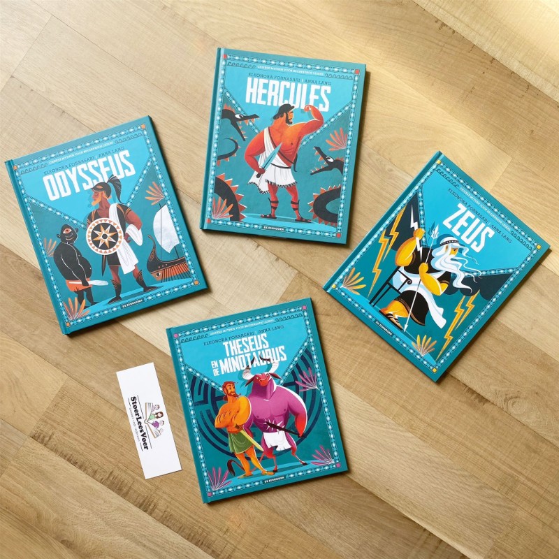 Griekse mythen voor beginnende lezers covers omslag voorkant odysseus hercules zeus theseus en de minotaurus