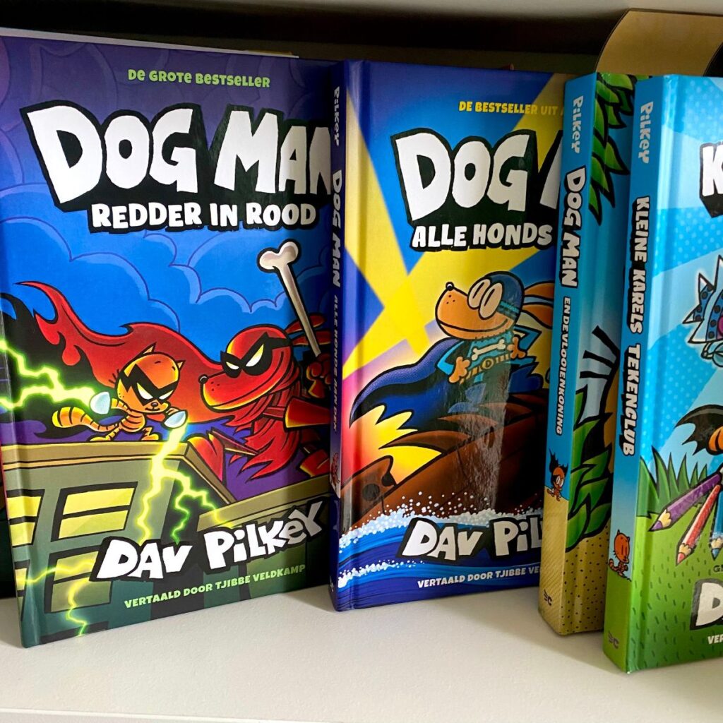 dog man redder in rood voorkant cover omslag kaft boek dav pilkey