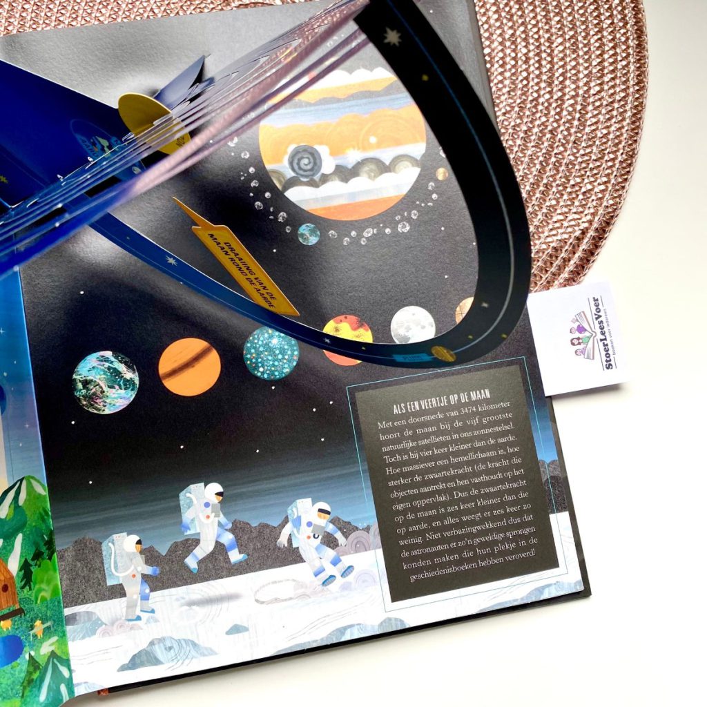 prentenboek interactief ruimte heelal clavis inkijkexemplaar samenvatting planeten recensie review binnenkant hoofdstuk tekst
