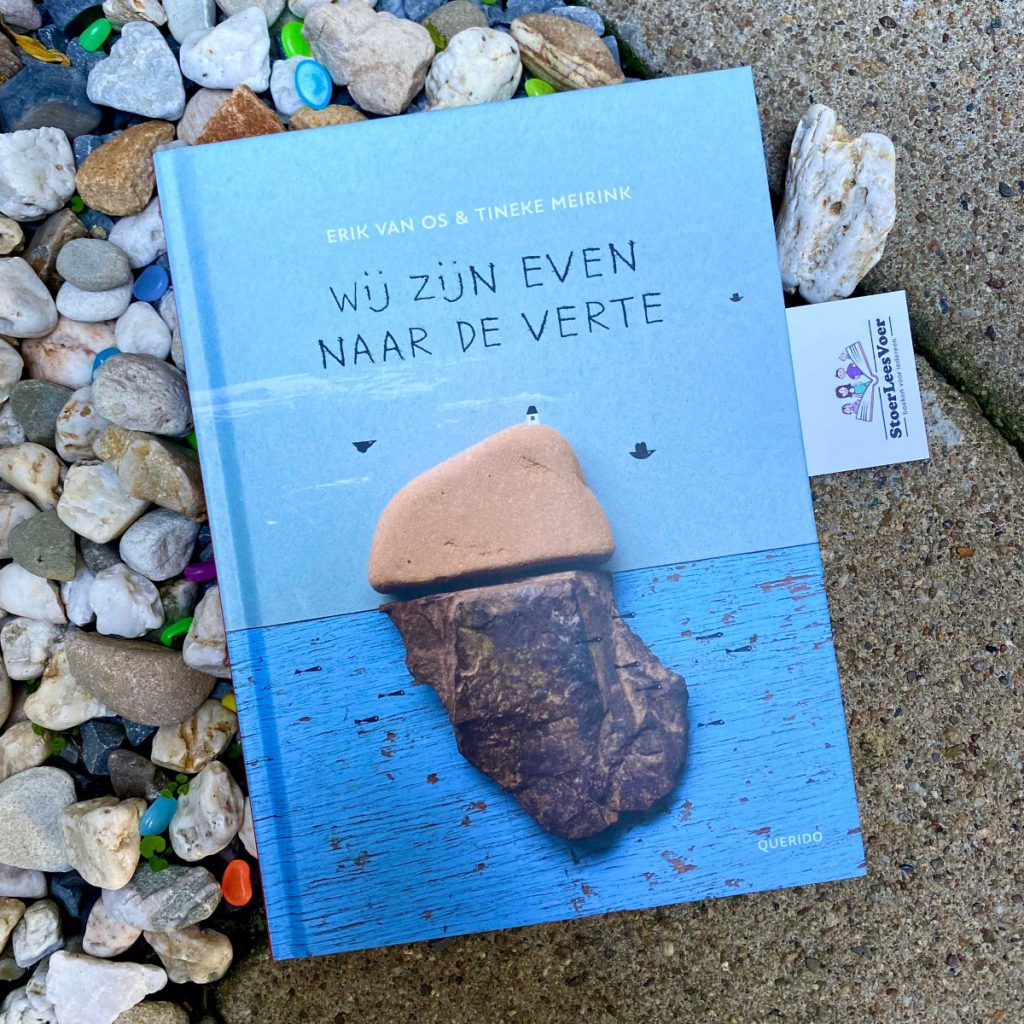 Wij zijn even naar de verte erik van os tineke meirink voorkant boek querido met gedichten en beelden stenen cover omslag