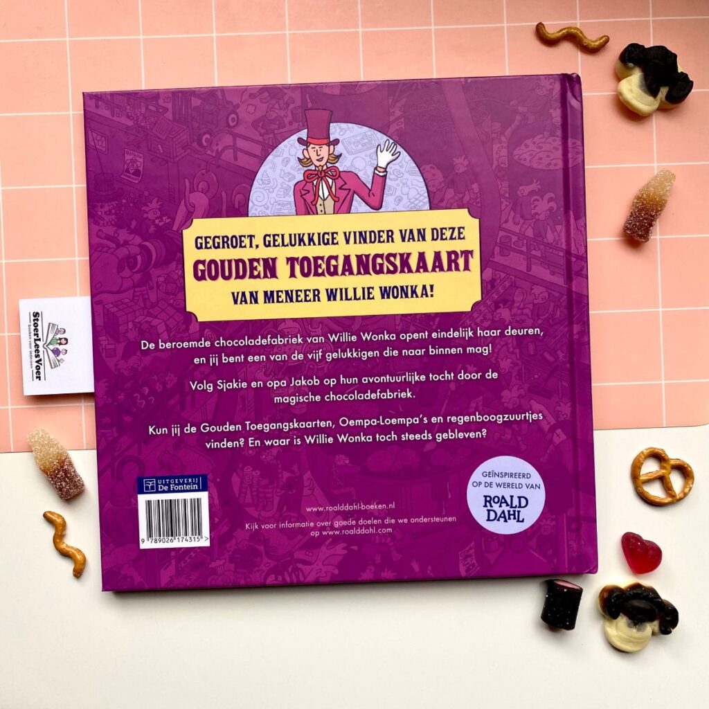 Waar is Wonka? roald dahl zoekboek achterkant achterflap synopsis samenvatting cover omslag boek