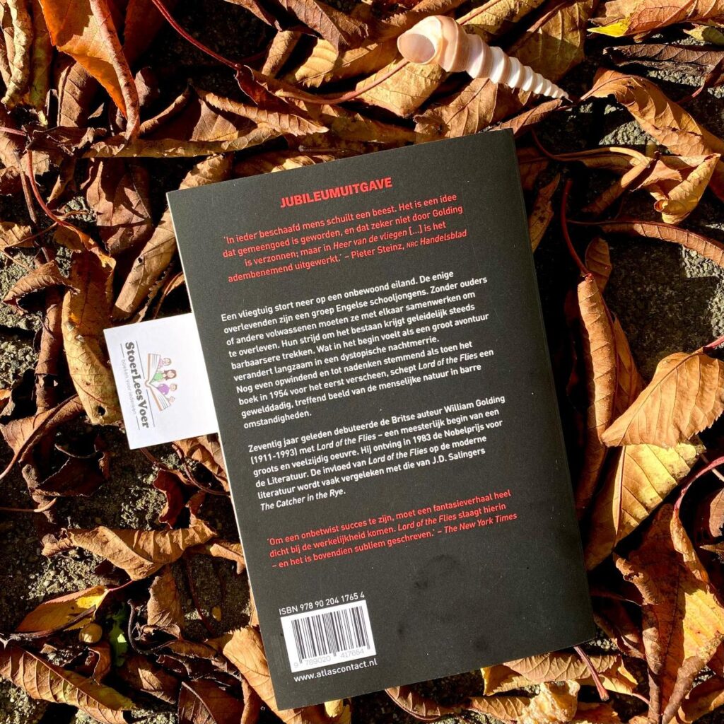 Lord of the flies william golding nederlandse editie achterkant achterflap synopsis samenvatting jubileum cover omslag boek