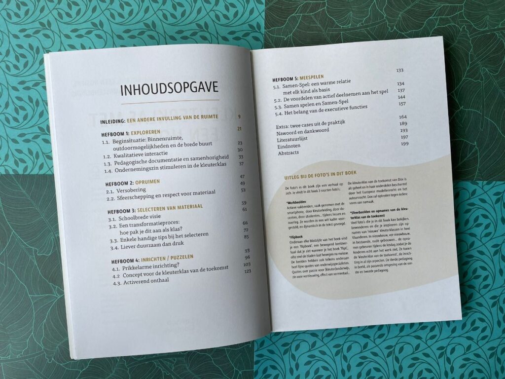 inhoudsopgave boek kleuters