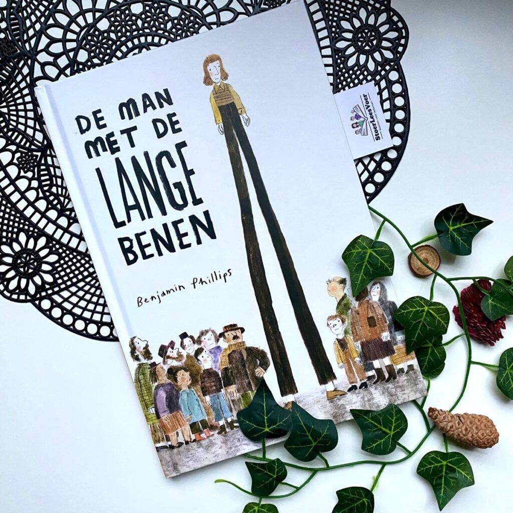 De man met de lange benen prentenboek benjamin philips voorkant cover omslag boek