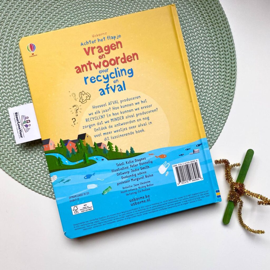 Vragen en antwoorden over recycling en afval achter het flapje achterkant flapjesboek cover omslag achterflap synopsis samenvatting