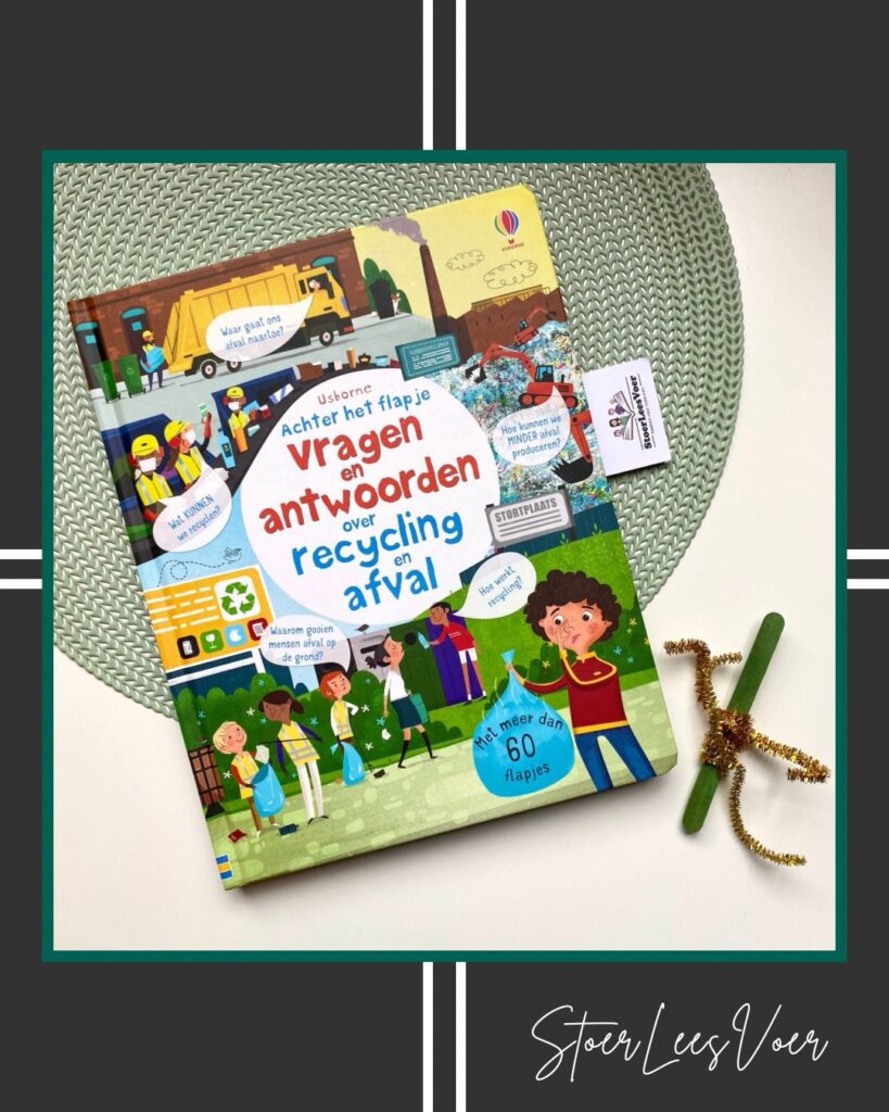 Vragen en antwoorden over recycling en afval achter het flapje voorkant flapjesboek cover omslag
