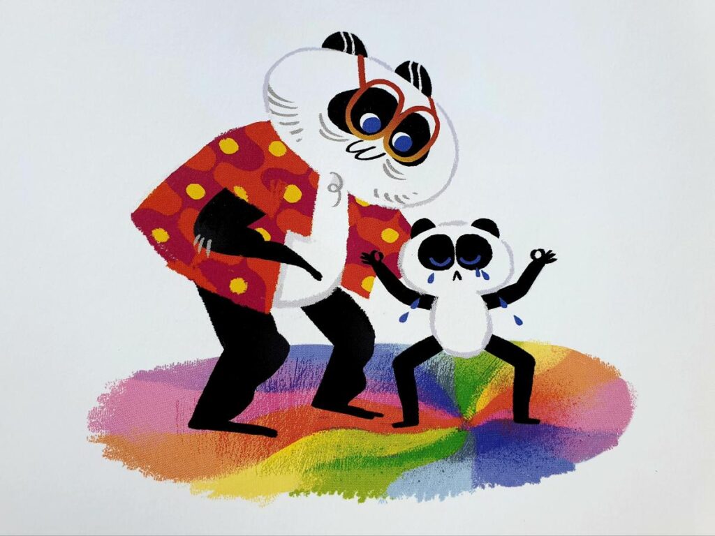 Regenboogpanda in balans