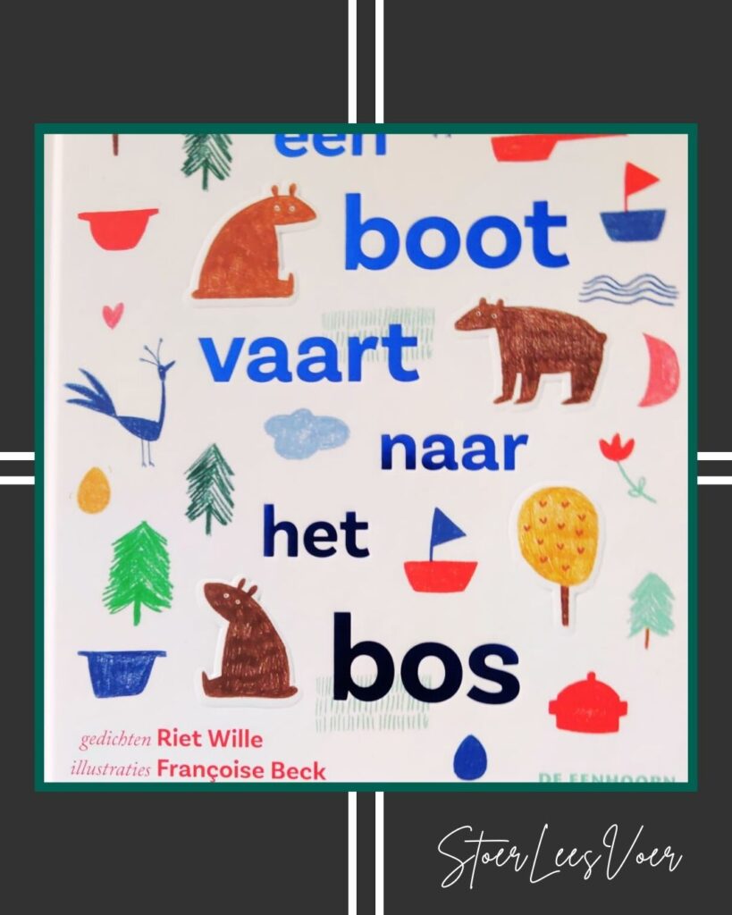 Kader Een boot vaart naar het bos