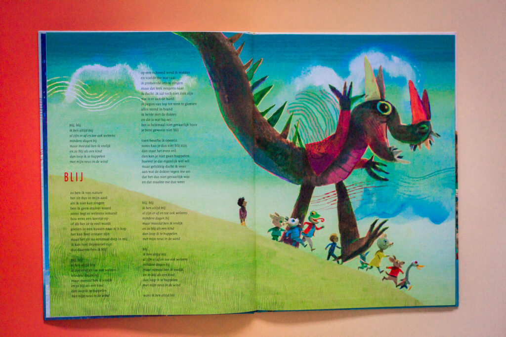 bladspiegel 1/3 BLIJ songtekst met illustratie van Mark Janssen