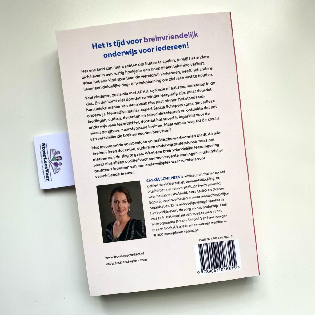 achterflap Als alle breinen leren