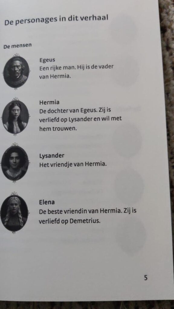 personages een midzomernachtdroom