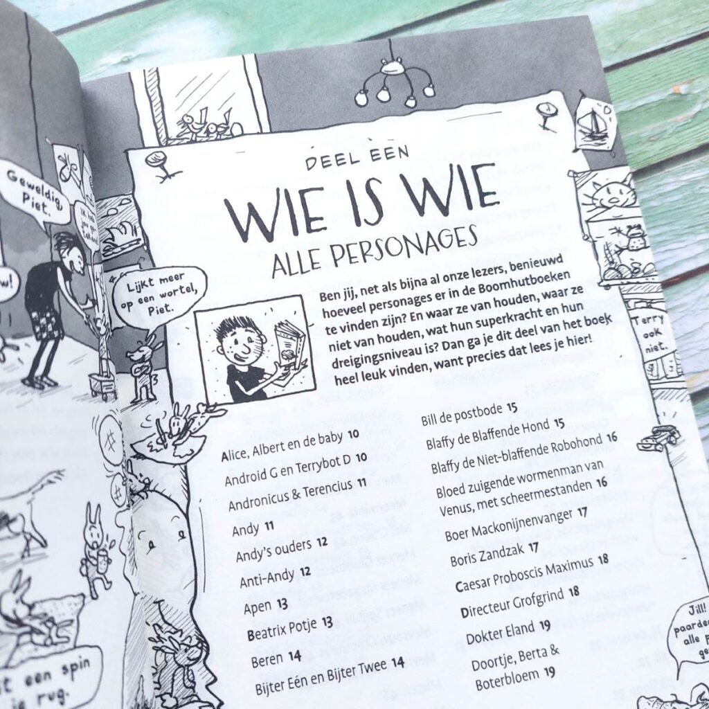 de schatkist van de waanzinnige boomhut wie is wie personages