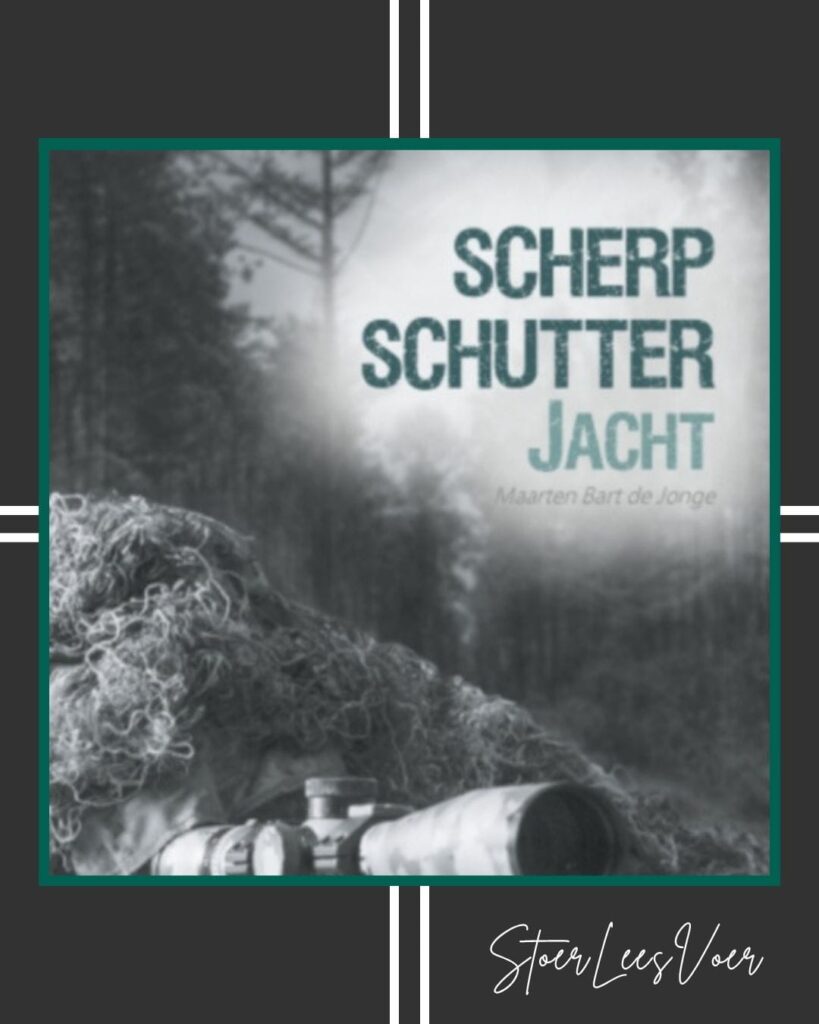 kader Boek 'jacht' van Maarten Bart de Jonge voorkant cover omslag kaft thriller scherpschutter 2