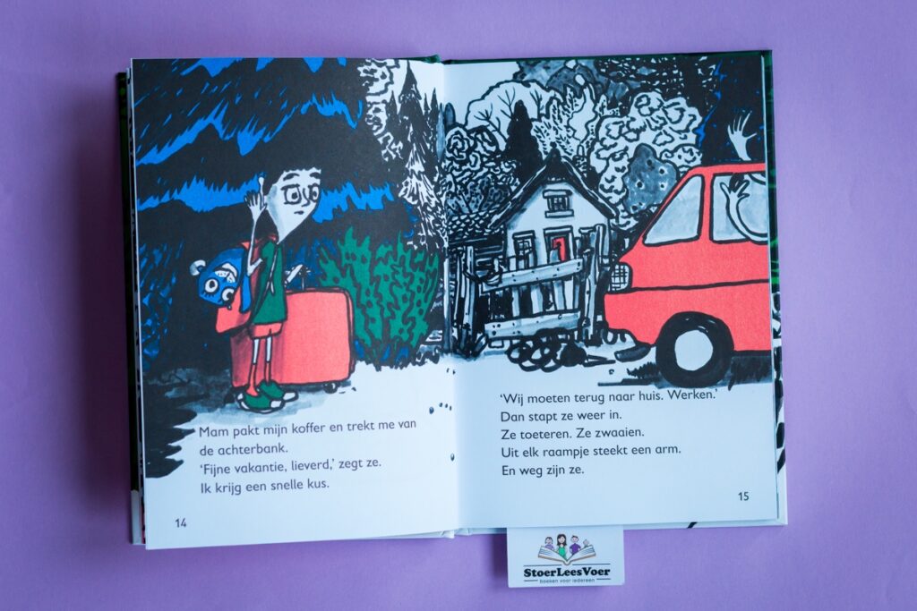 bladspiegel 1/3 illustraties door Karst-Janneke Rogaar Kai wordt afgezet bij zijn tante Fee in het bos