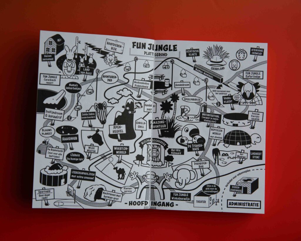 plattegrond van dierentuin FunJungle vormgeving Sandra Kok