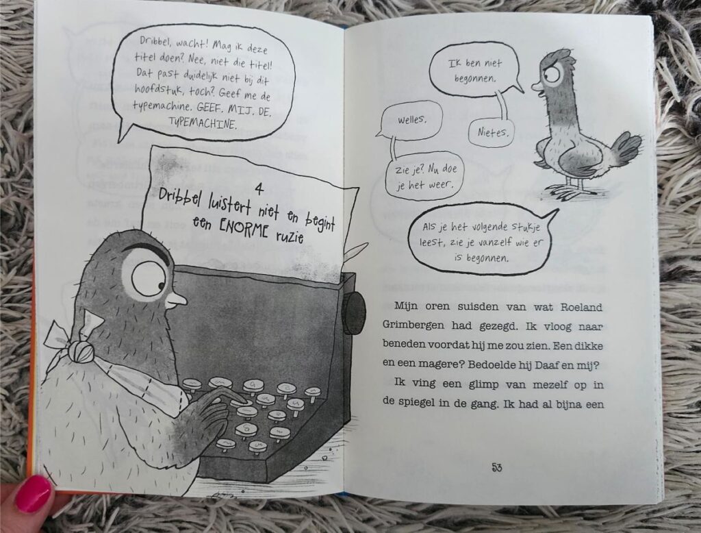 duiven die een boek schrijven