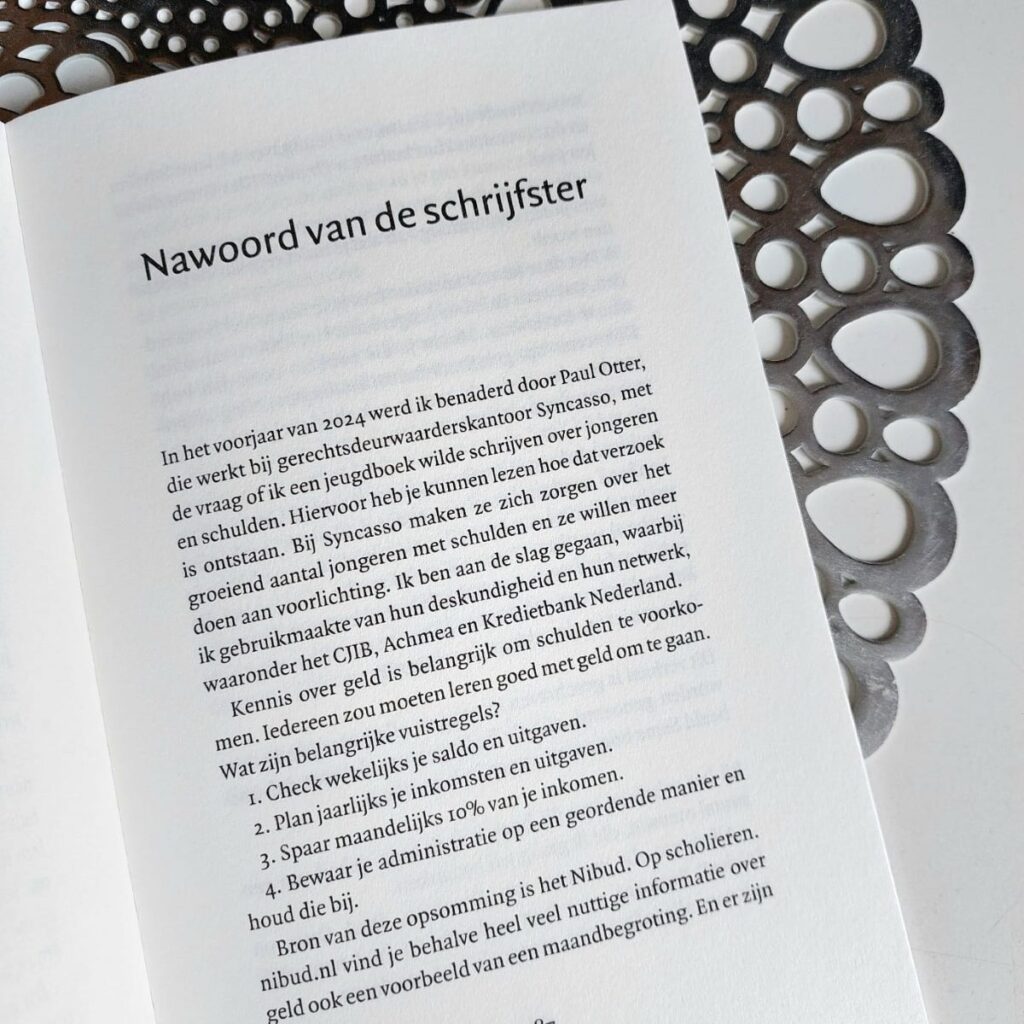 nawoord schrijfster Caja Cazemier