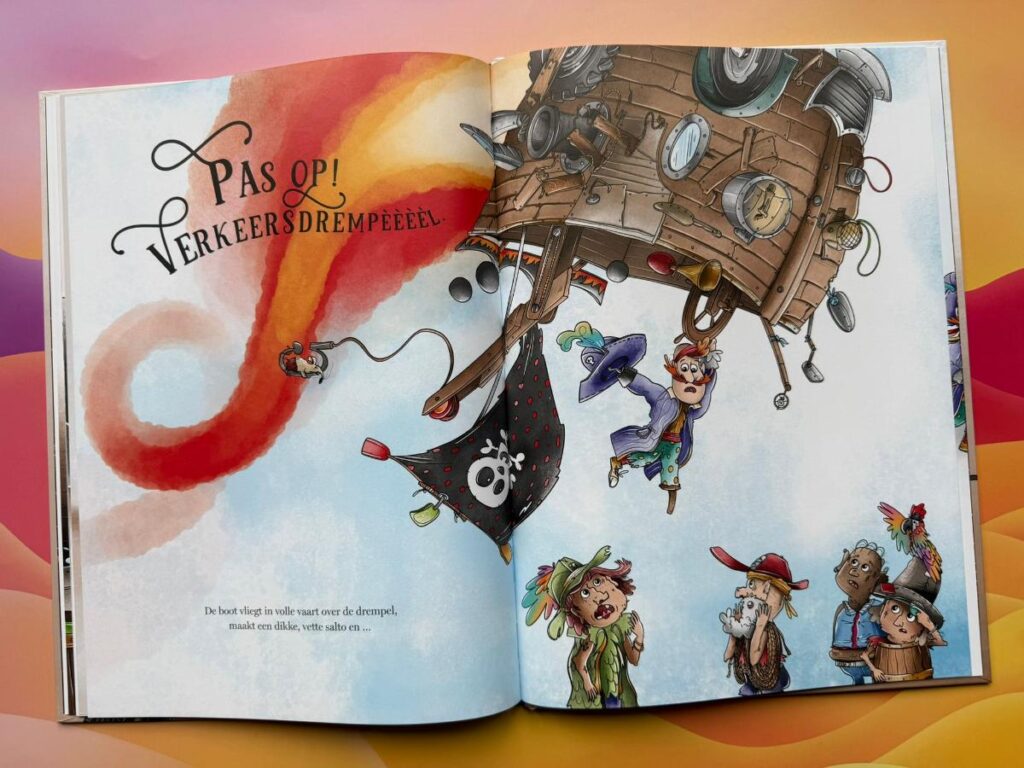 piratenschip maakt een salto