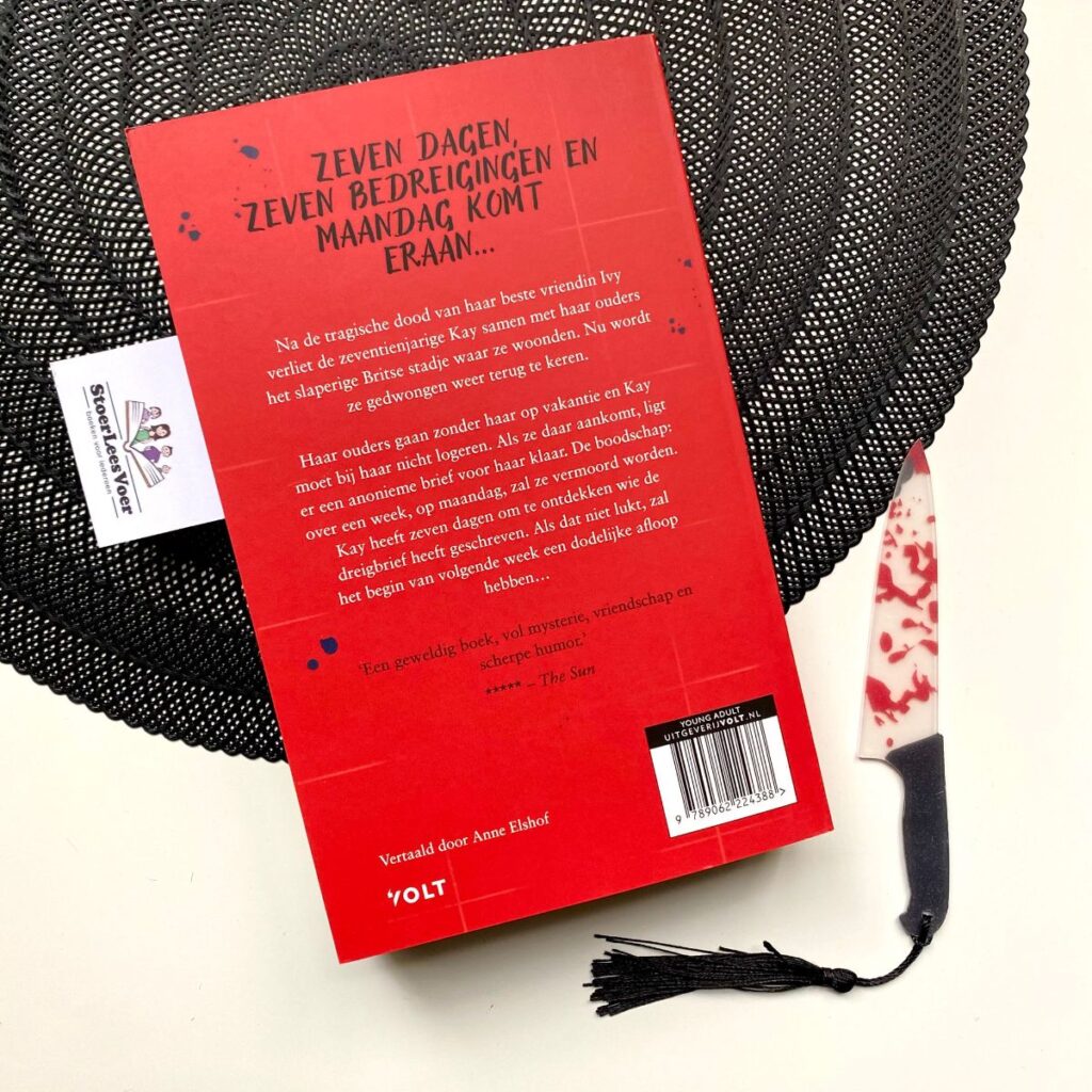 Maandag moorddag achterkant achterflap synopsis samencatting cover omslag kaft ravena guron