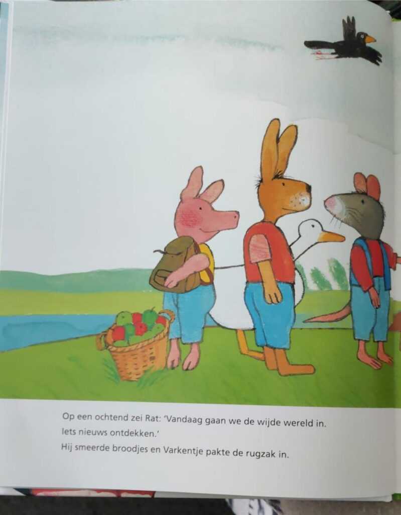 Eerste blz kikker kijkt naar kunst