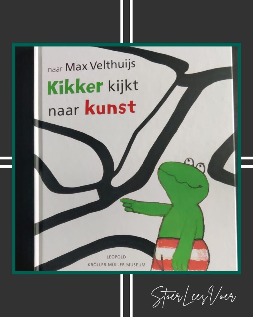 Kader kikker kijkt naar kunst