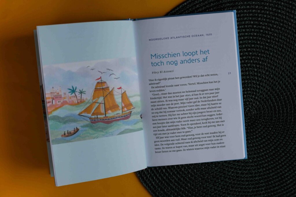 bladspiegel 1/3 pagina 21 Misschien loopthee toch nog anders af. Linkerpagina illustratie van