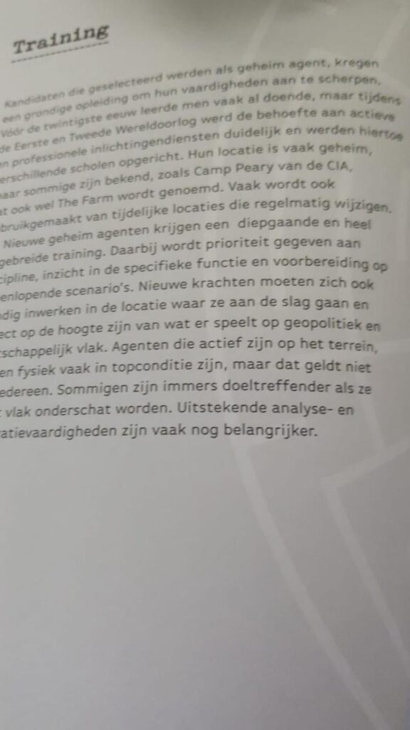 uitleg bij het hoofdstuk training