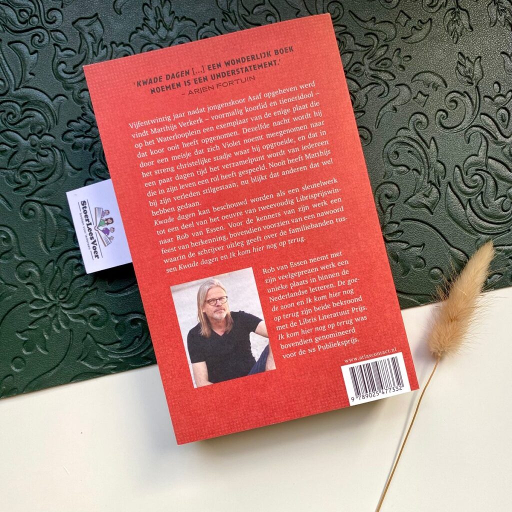 Kwade dagen rob van essen roman achterkant achterflap synopsis samenvatting kaft cover omslag kaft