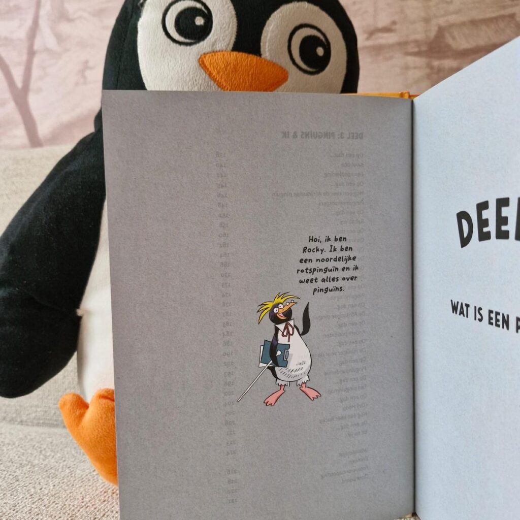 Rock de pinguïn speels opgezet