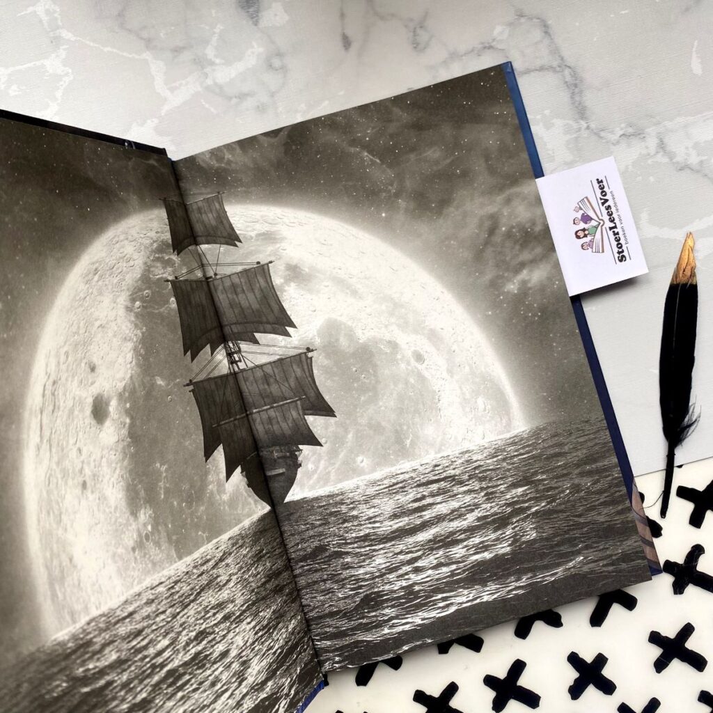 schutblad schip maan zee piraten bart de wolf