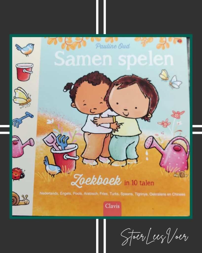 Kader met cover samen spelen zoekboek in tien talen