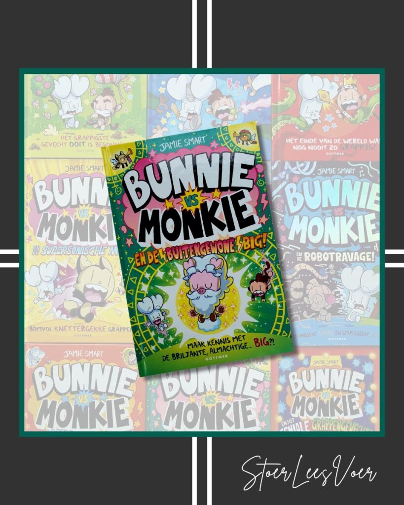 De buitengewone Big! bunnie vs monkie kaft voorkant cover omslag