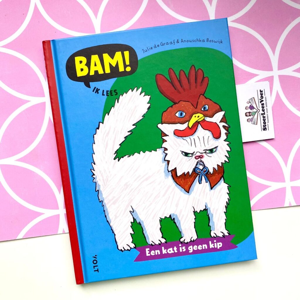 Een kat is geen kip bam! ik lees voorkant cover omslag kaft boek