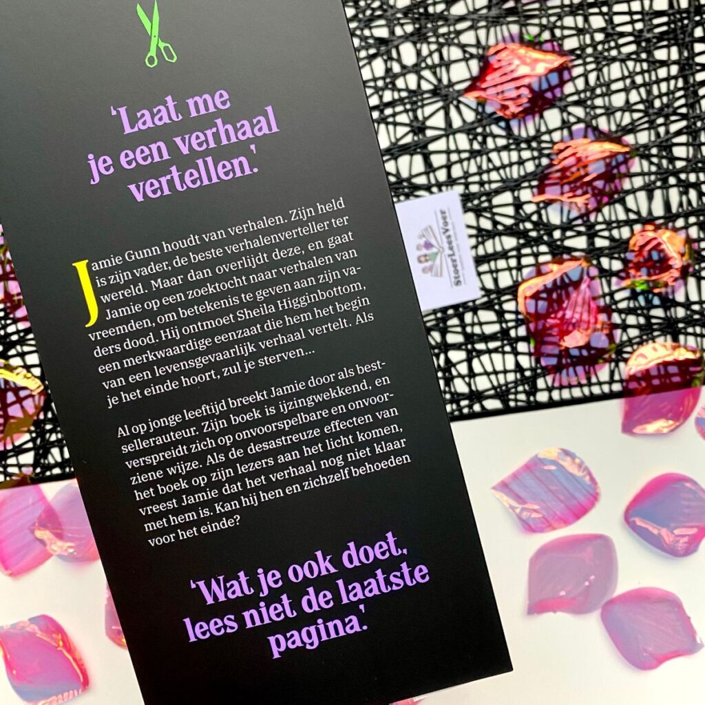 Het laatste verhaal van Jamie Gunn thomas olde heuvelt achterkant achterflap synopsis samenvatting cover omslag kaft thriller horror