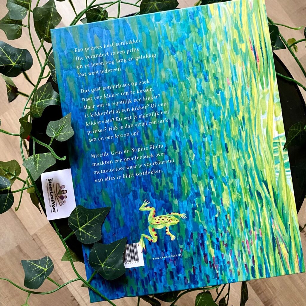 Is dit een kikker? prentenboek mireille geus en sophie pluim achterkant achterflap synopsis samenvatting cover omslag kaft