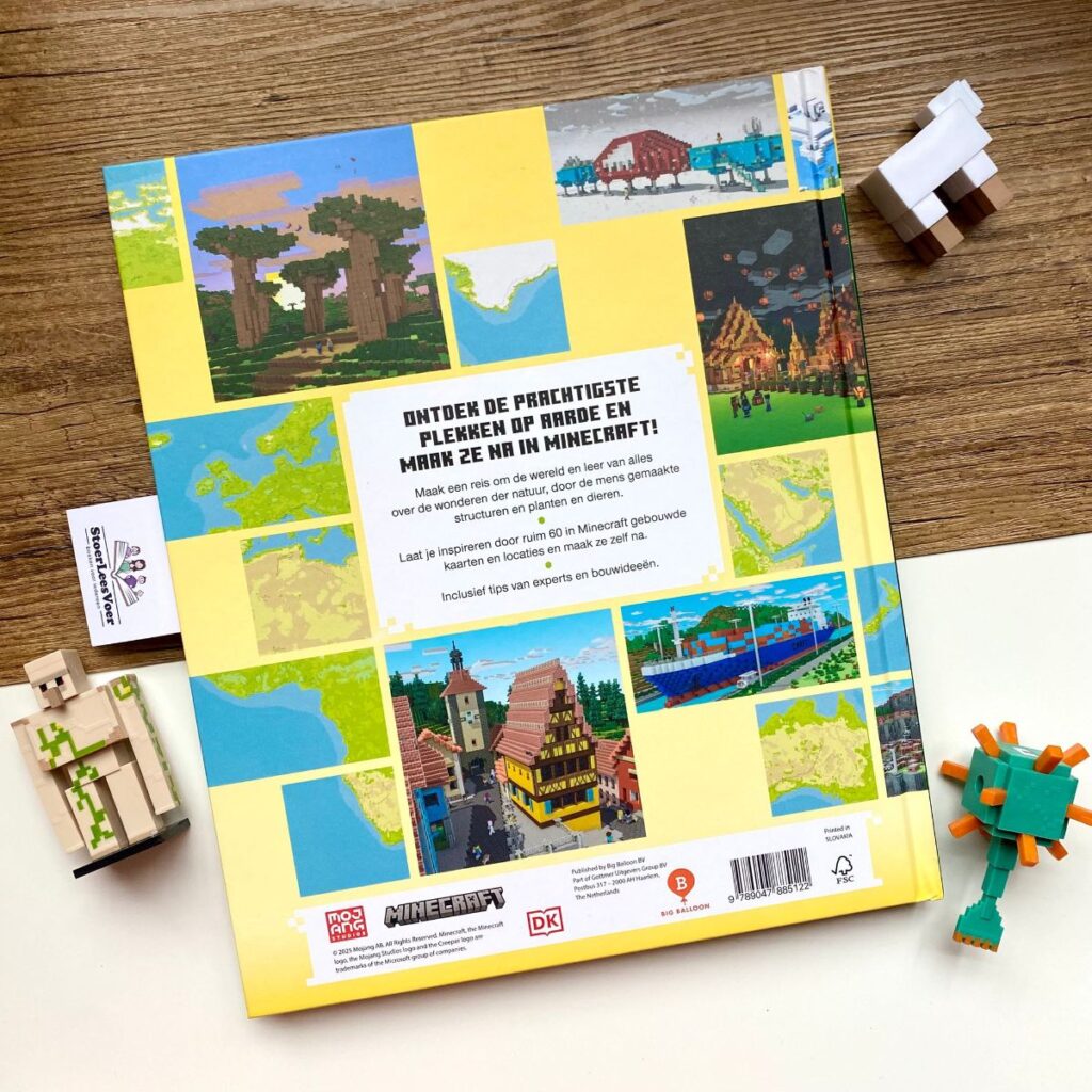 Minecraft Atlas van de wereld achterkant achterflap synopsis samenvatting cover omslag kaft