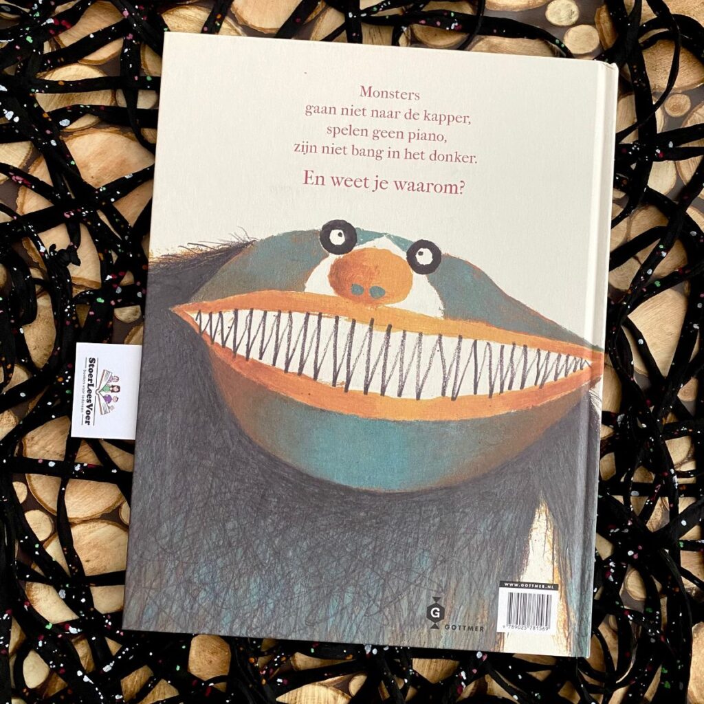 Monsters gaan niet naar de kapper achterkant achterflap synopsis samenvatting cover omslag kaft prentenboek