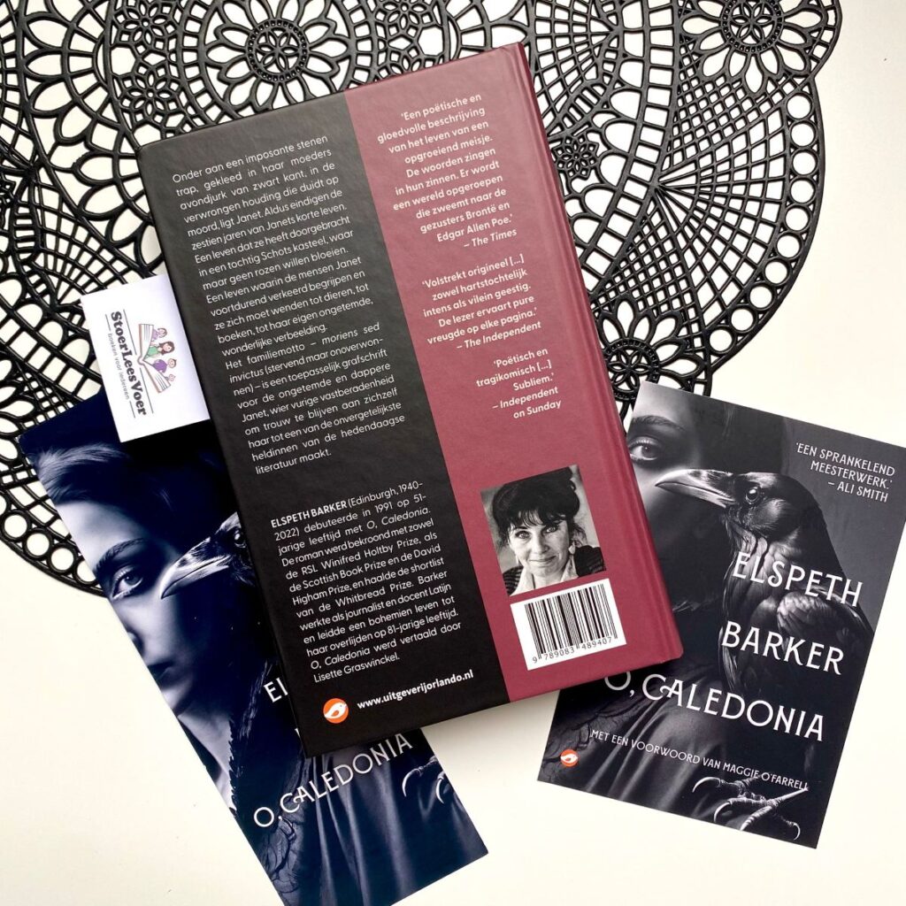 O Caledonia elspeth barker achterkant achterflap synopsis samenvatting cover omslag kaft