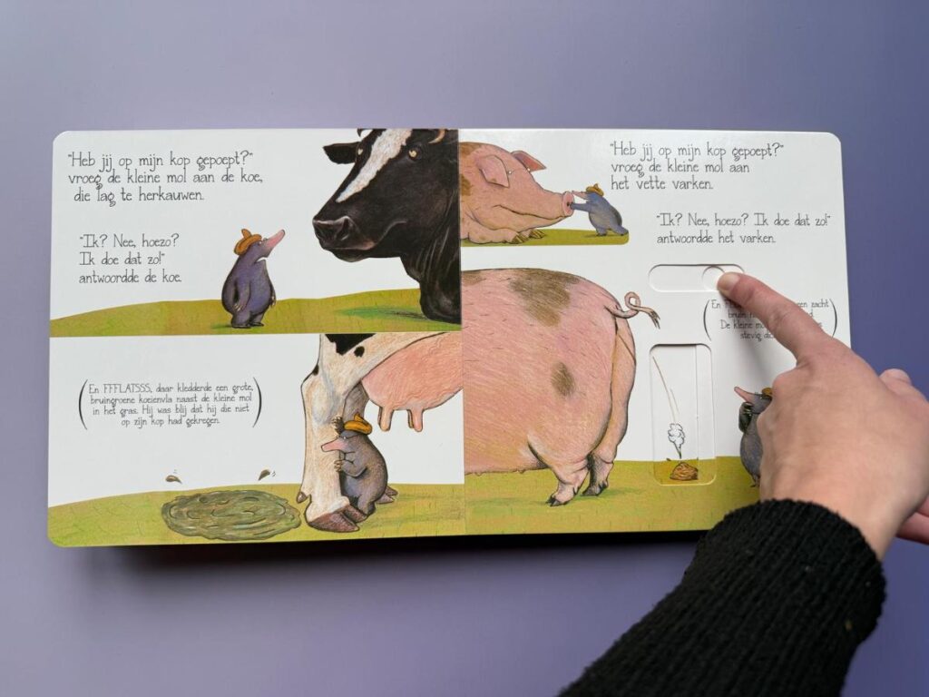 Schuifjesboek over een kleine mol