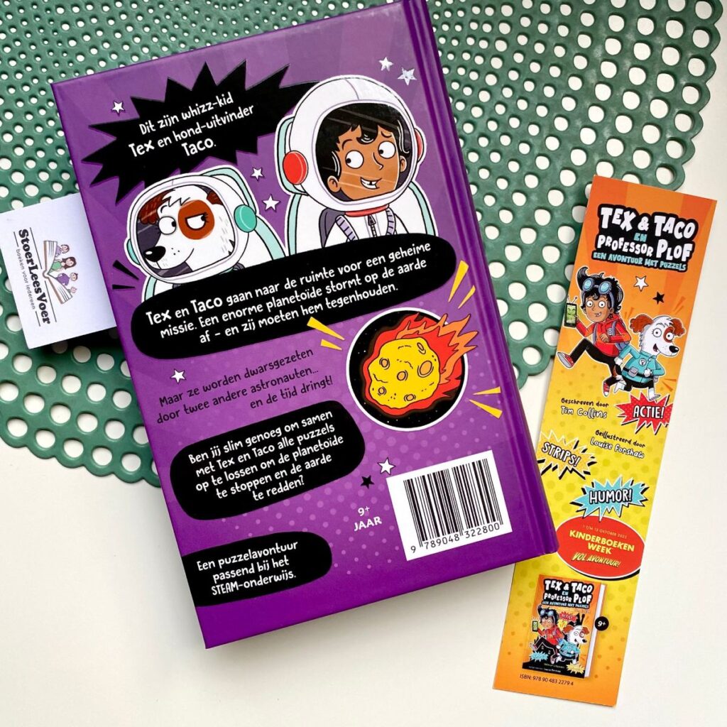 Tex & Taco en de code van het universum tim collins achterkant achterflap synopsis samenvatting cover omslag kaft boek