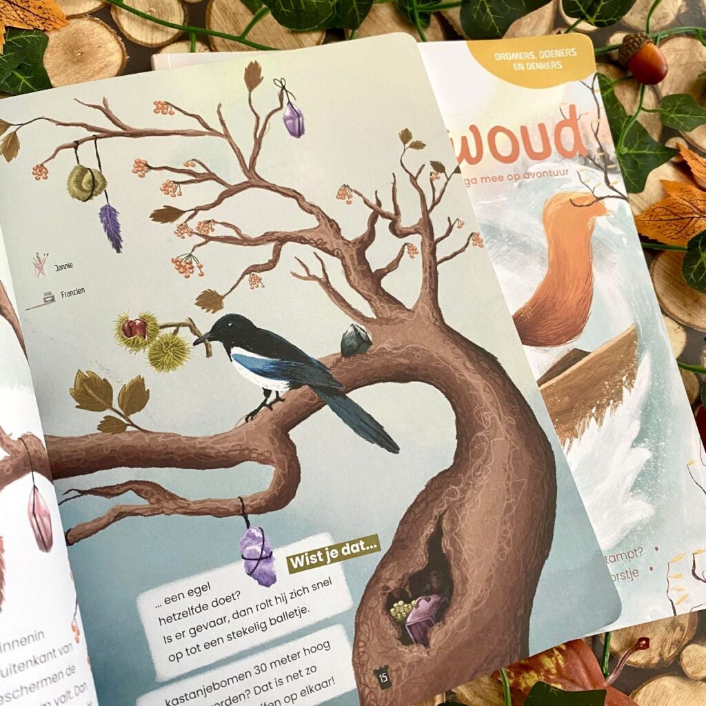 wonderwoud tijdschrift illustratie ekster