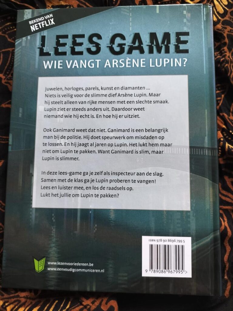 achterflap wie vangt arsene lupin lees game samenvatting kaft synopsis