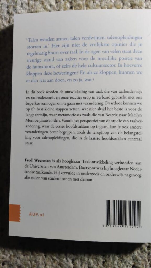 Achterflap Het verdriet van de talen