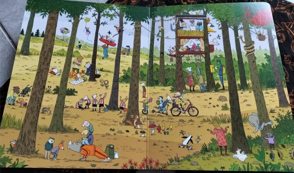 Daar gaan we illustratie het bos