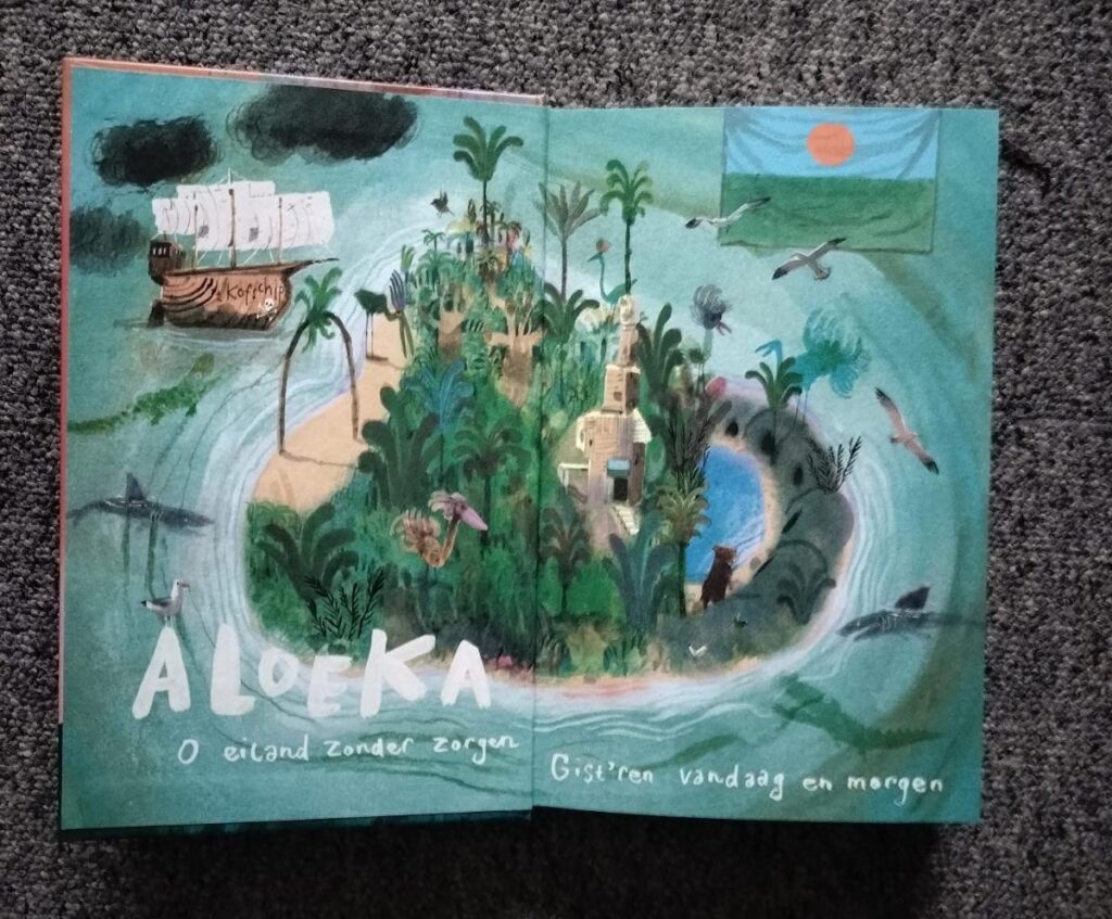 Schutblad Willem Zoetelief koning van Aloeka