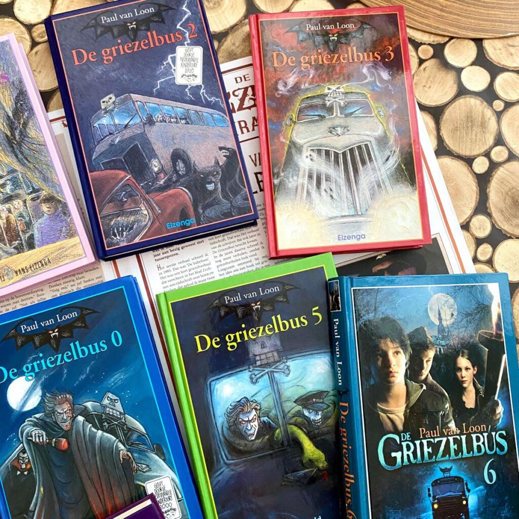 Alle boeken De Griezelbus Paul van Loon voorkant covers omslag kaft griezelbuskrant