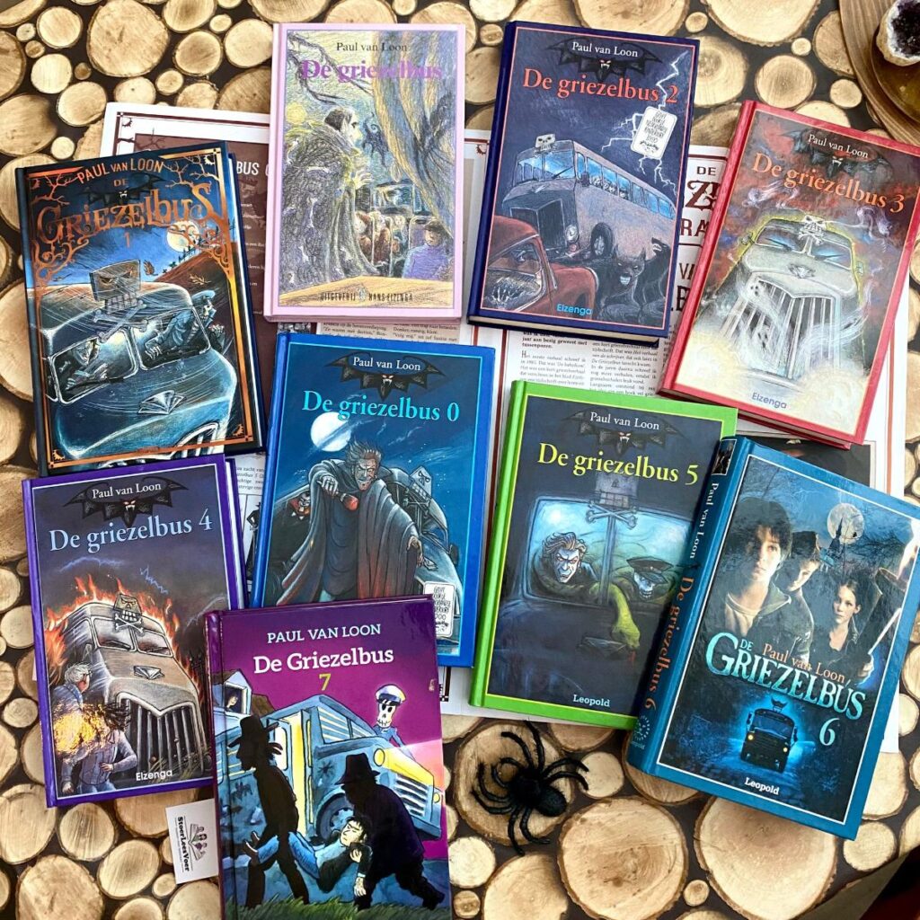 Alle boeken De Griezelbus Paul van Loon voorkant covers omslag kaft griezelbuskrant